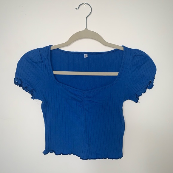 TWO FOR ONE BUNDLE- Top shop striped tank top and a blue crop top. - Picture 7 of 9